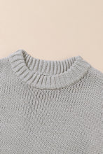 Load image into Gallery viewer, Light Grey Chunky Knit Turtle Neck Drop Shoulder Sweater
