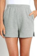 Load image into Gallery viewer, Gray Ribbed Zipper Sweatshirt and High Waist Shorts Set
