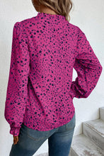 Load image into Gallery viewer, Rose Floral Print Split Neck Long Sleeve Blouse
