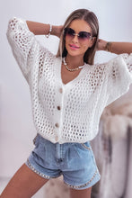 Load image into Gallery viewer, Hollowed Knit Dolman Sleeve Sweater Cardigan
