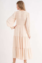 Load image into Gallery viewer, Smocked Bubble Sleeve Ruffle Tiered Midi Dress
