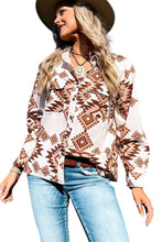 Load image into Gallery viewer, Western Aztec Pattern Button Flap Pocket Shirt
