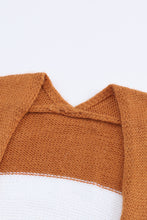 Load image into Gallery viewer, Multicolor Colorblock Open Front Long Knit Cardigan
