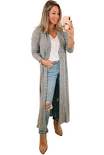 Load image into Gallery viewer, Gray Tie Back Long Open Front Cardigan
