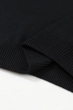 Load image into Gallery viewer, Black Hollowed Lace Splicing V Neck Loose Sweater
