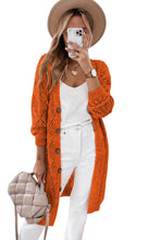 Load image into Gallery viewer, Orange Hollow-out Openwork Knit Cardigan
