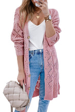 Load image into Gallery viewer, Pink Hollow-out Openwork Knit Cardigan
