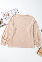 Load image into Gallery viewer, Parchment Plus Size Textured Drop Shoulder Crew Neck Sweatshirt
