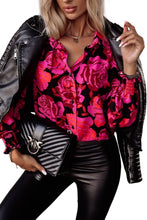 Load image into Gallery viewer, Floral Shirred Cuffs Long Sleeve Shirt
