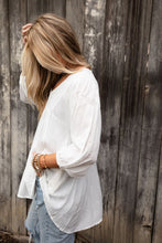 Load image into Gallery viewer, Lace V-Neck Bracelet Sleeve Ruffle Blouse
