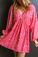 Load image into Gallery viewer, Floral Print Empire Waist Bubble Sleeve Dress
