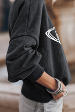 Load image into Gallery viewer, Black Rugby game day Graphic Pullover Sweatshirt
