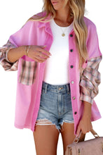 Load image into Gallery viewer, Plaid Patchwork Chest Pockets Oversized Shirt Jacket
