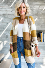 Load image into Gallery viewer, Stripe Colorblock Open Front Pocketed Cardigan
