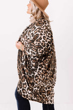 Load image into Gallery viewer, Leopard Plus Size Draped Open Front Cardigan
