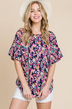Load image into Gallery viewer, Multicolor Crisscross Back Floral Blouse

