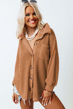 Load image into Gallery viewer, Brown Waffle Knit Button Up Casual Shirt
