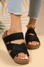 Load image into Gallery viewer, Linen Woven Cross Criss Hollowed Slip-On Slippers
