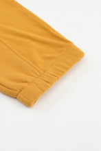 Load image into Gallery viewer, Yellow Half Zip Sweatshirt and Sweatpants Sports Set
