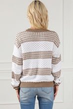 Load image into Gallery viewer, Multicolour Vertical Stripes Two Tones Drop Shoulder Sweater
