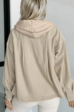 Load image into Gallery viewer, Parchment Drawstring Hooded Corduroy Shacket
