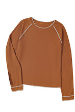 Load image into Gallery viewer, Chestnut Exposed Seam Detail Plus Size Textured Top
