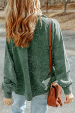 Load image into Gallery viewer, Green Vintage Washed Flap Pocket Button Shacket
