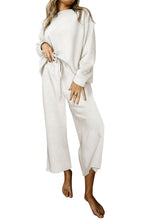 Load image into Gallery viewer, White Ultra Loose Textured 2pcs Slouchy Outfit
