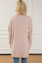 Load image into Gallery viewer, Smoke Gray Ribbed Trim Puff Sleeve Open Cardigan
