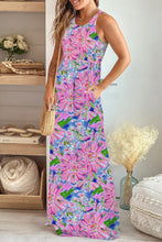 Load image into Gallery viewer, Sleeveless High Waist Pocketed Floral Maxi Dress
