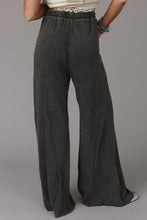 Load image into Gallery viewer, Mineral Washed  Drawstring Retro Wide Leg Pants
