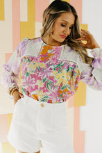 Load image into Gallery viewer, Floral Patchwork Lace Trim Blouse
