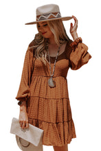 Load image into Gallery viewer, Bishop Sleeve Smocked Tiered Mini Dress
