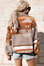 Load image into Gallery viewer, Multicolor Aztec Quarter Zip Pocketed Fleece Sweatshirt
