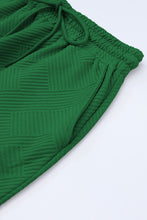 Load image into Gallery viewer, Dark Green Textured Loose Fit T Shirt and Drawstring Pants Set
