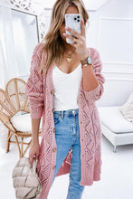 Load image into Gallery viewer, Pink Hollow-out Openwork Knit Cardigan
