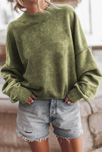 Load image into Gallery viewer, Green Drop Shoulder Crew Neck Pullover Sweatshirt
