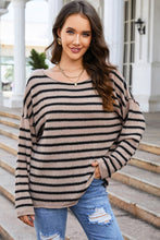 Load image into Gallery viewer, Striped Print Dropped Shoulder Loose Sleeve Sweater
