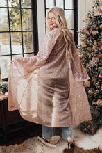 Load image into Gallery viewer, Rose Tan Open Front Long Sequin Kimono
