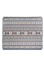 Load image into Gallery viewer, Bright White Western Pattern Tasseled Large Blanket 160*130cm
