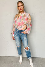 Load image into Gallery viewer, All Floral Puff Sleeve Collared Shirt
