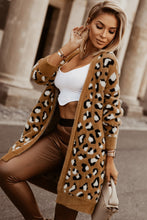 Load image into Gallery viewer, Brown Leopard Print Fur Cardigan
