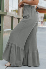 Load image into Gallery viewer, Dark Grey High Waist Ruffled Wide-Leg Pants
