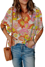 Load image into Gallery viewer, Abstract Print V Neck Half Sleeve Blouse
