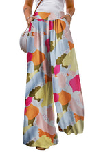 Load image into Gallery viewer, Multicolor Color Palette Print Flowy Wide Leg Pants
