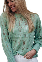 Load image into Gallery viewer, Sheer Knitted Pointelle Sweater
