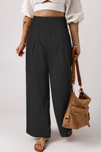 Load image into Gallery viewer, Smocked Wide Waistband High Waist Wide Leg Pants
