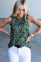 Load image into Gallery viewer, Leopard Print Crew Neck Tank Top
