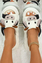 Load image into Gallery viewer, Bright White Cute Cow Pattern Open Toe Slippers

