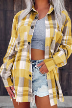 Load image into Gallery viewer, Yellow Plaid Button Up Patch Pocket Shirt
